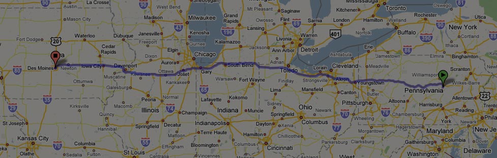 lewisburg, pa to des moines, ia